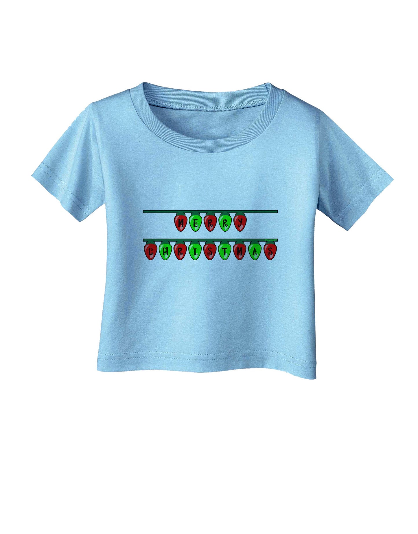 Merry Christmas Lights Red and Green Infant T-Shirt-Infant T-Shirt-TooLoud-Aquatic-Blue-06-Months-Davson Sales