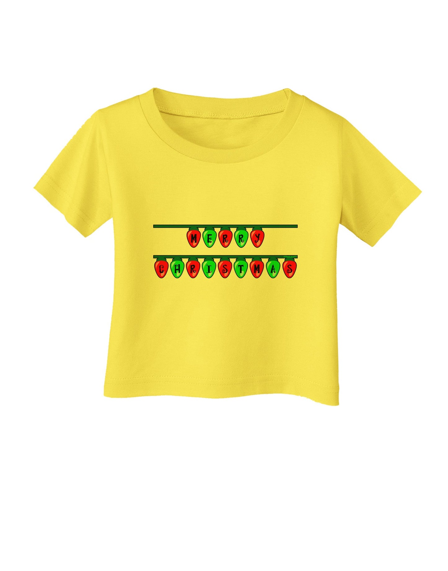 Merry Christmas Lights Red and Green Infant T-Shirt-Infant T-Shirt-TooLoud-Yellow-06-Months-Davson Sales