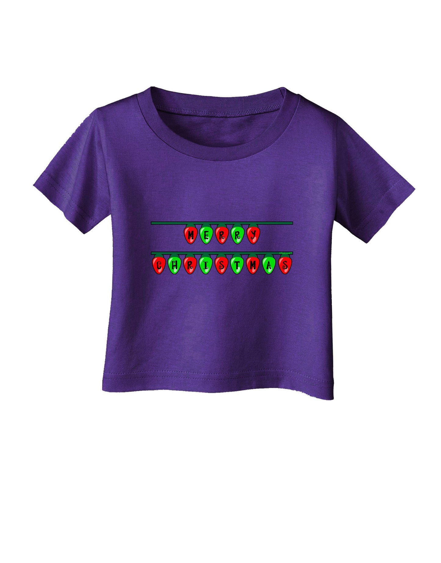 Merry Christmas Lights Red and Green Infant T-Shirt Dark-Infant T-Shirt-TooLoud-Purple-06-Months-Davson Sales