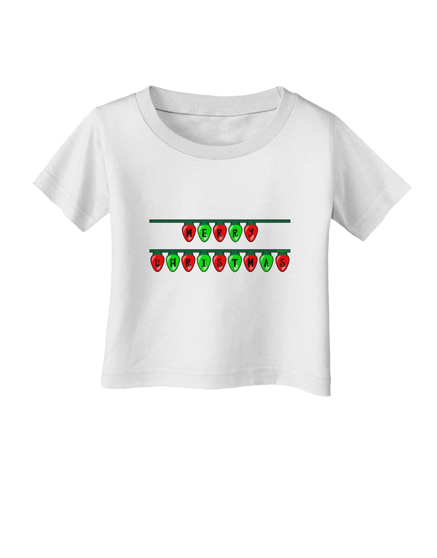 Merry Christmas Lights Red and Green Infant T-Shirt-Infant T-Shirt-TooLoud-White-06-Months-Davson Sales