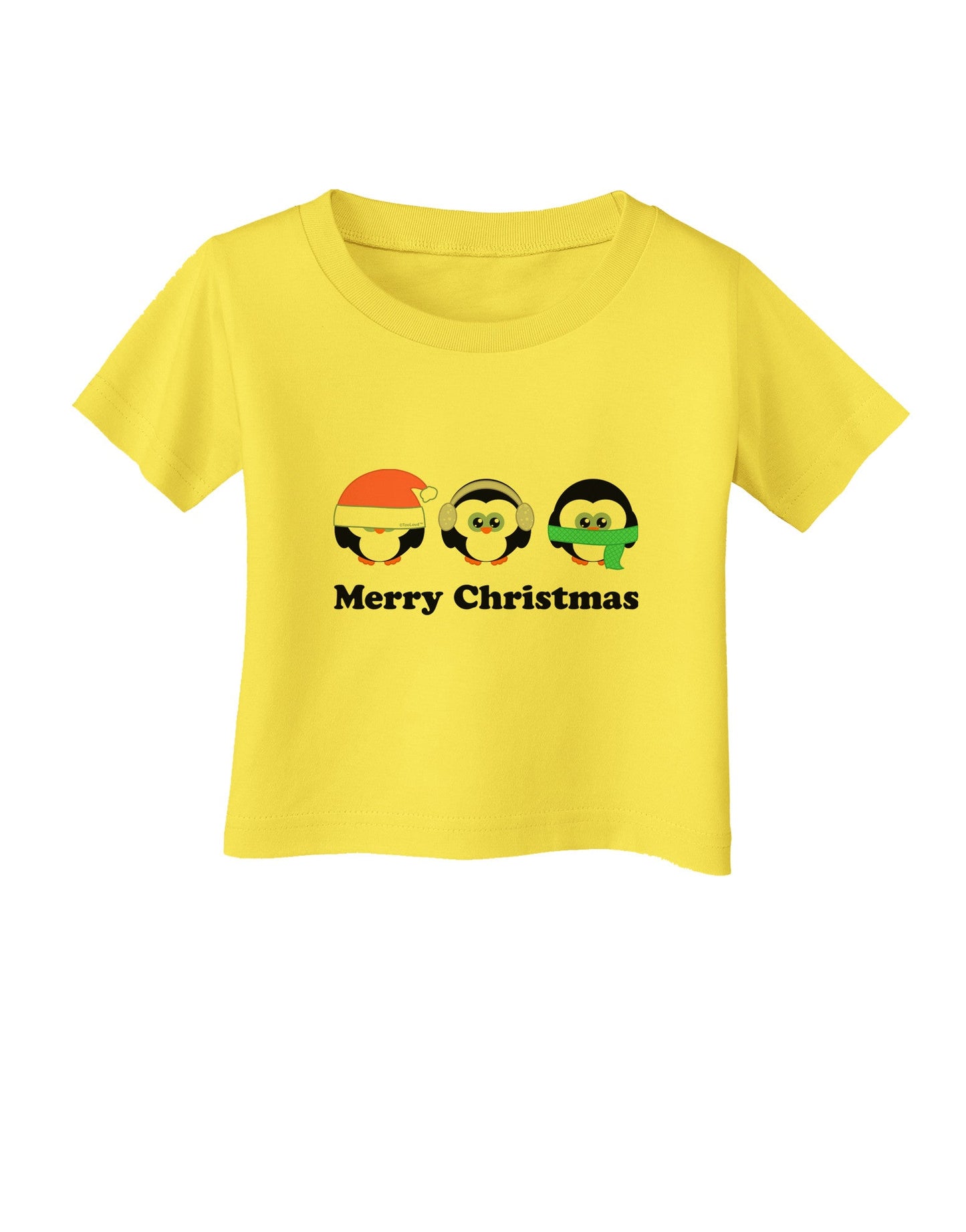 Merry Christmas Penguins See Hear Speak No Evil Infant T-Shirt-Infant T-Shirt-TooLoud-Yellow-06-Months-Davson Sales