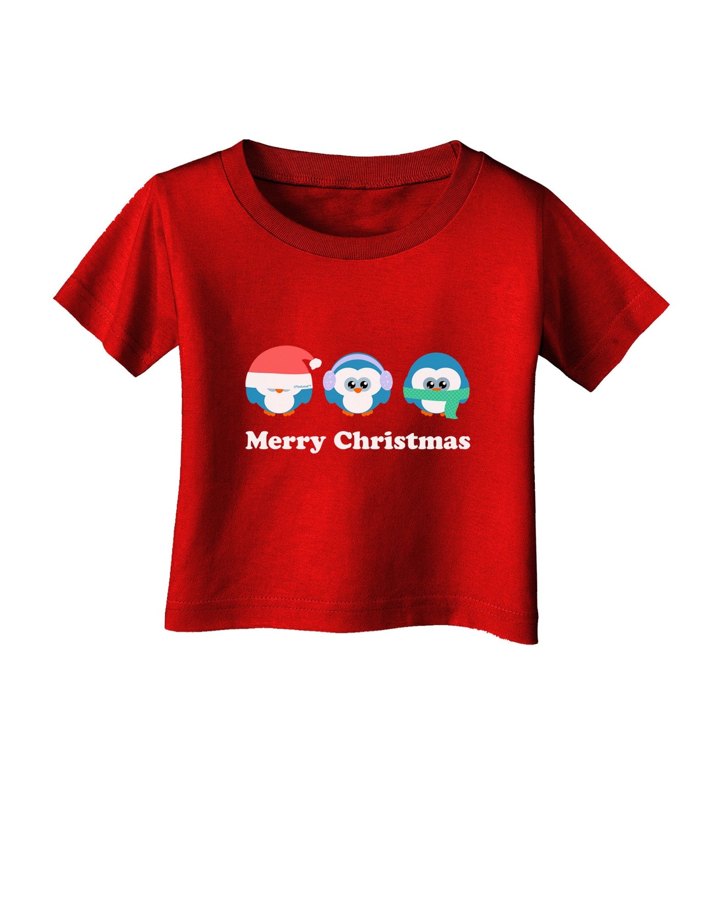 Merry Christmas Penguins See Hear Speak No Evil Infant T-Shirt Dark-Infant T-Shirt-TooLoud-Clover-Green-06-Months-Davson Sales
