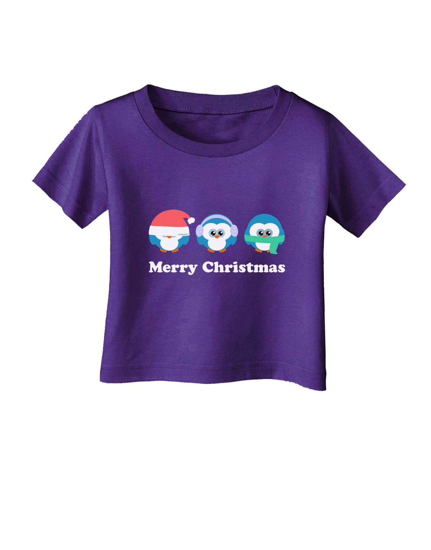 Merry Christmas Penguins See Hear Speak No Evil Infant T-Shirt Dark-Infant T-Shirt-TooLoud-Purple-06-Months-Davson Sales