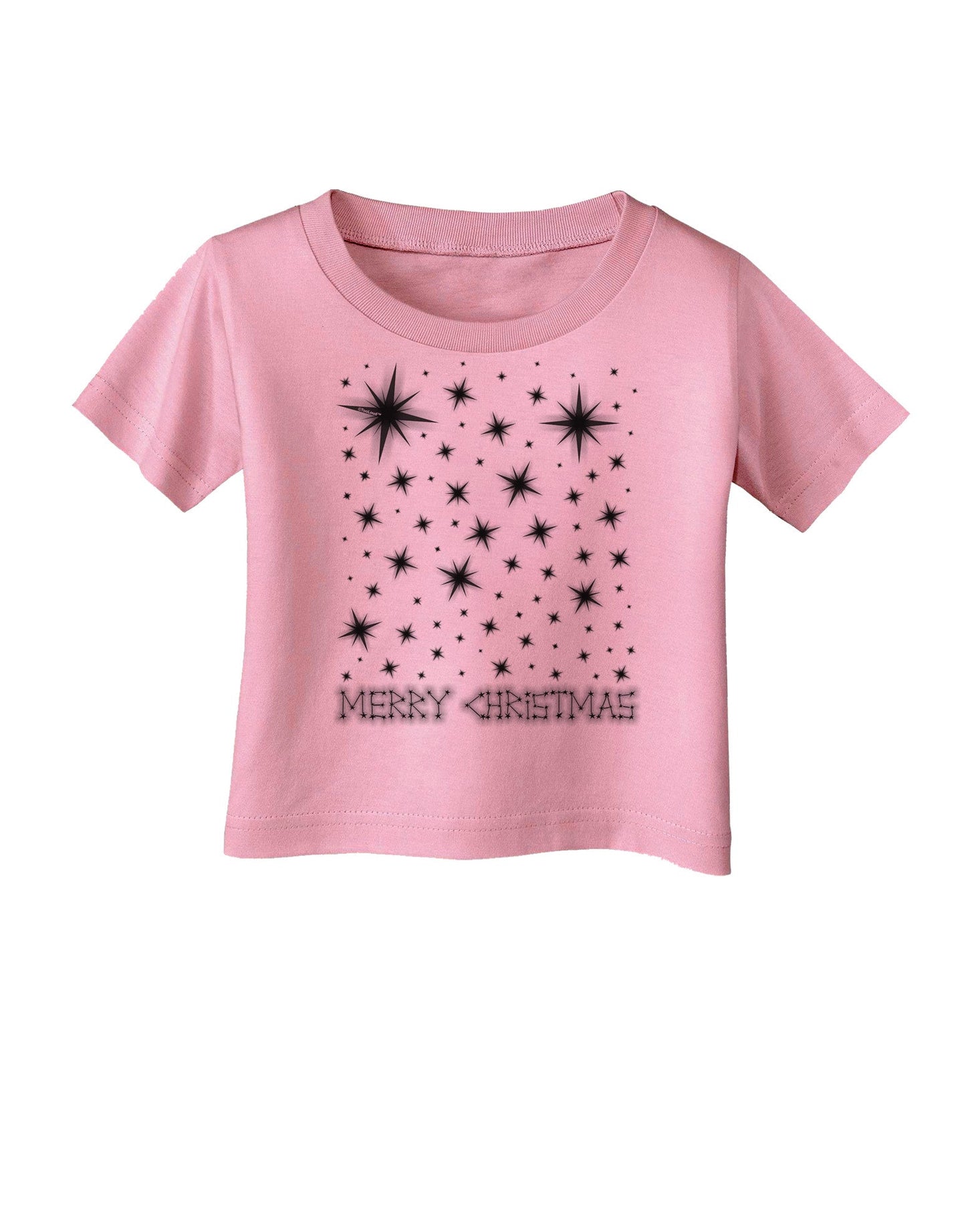 Merry Christmas Shining Night Stars Infant T-Shirt-Infant T-Shirt-TooLoud-Candy-Pink-06-Months-Davson Sales