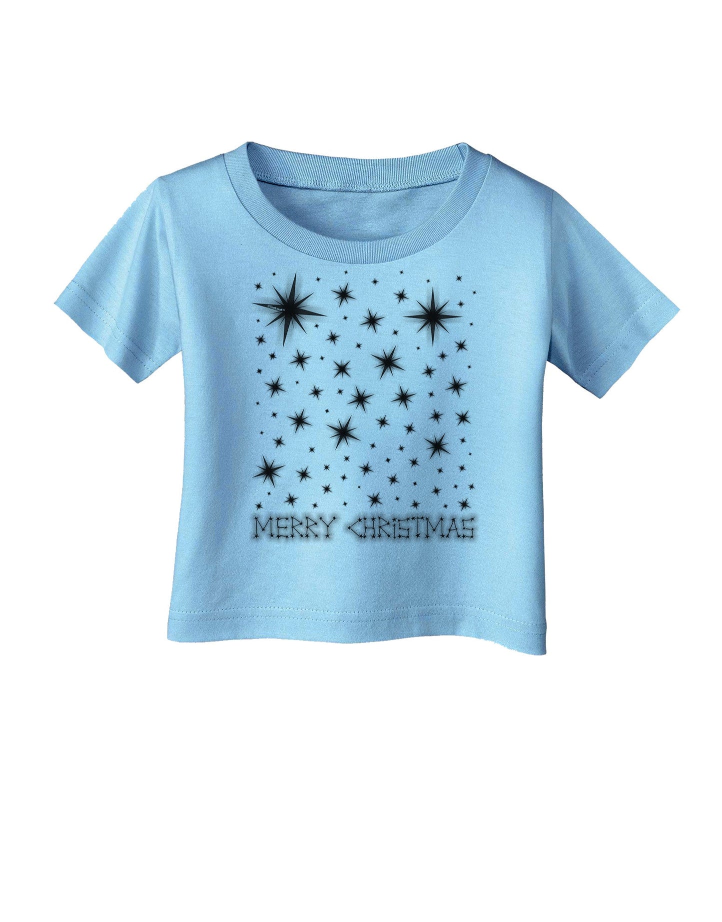 Merry Christmas Shining Night Stars Infant T-Shirt-Infant T-Shirt-TooLoud-Aquatic-Blue-06-Months-Davson Sales