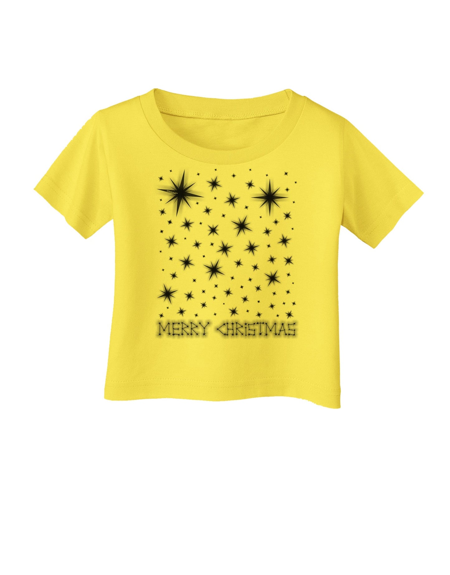 Merry Christmas Shining Night Stars Infant T-Shirt-Infant T-Shirt-TooLoud-Yellow-06-Months-Davson Sales