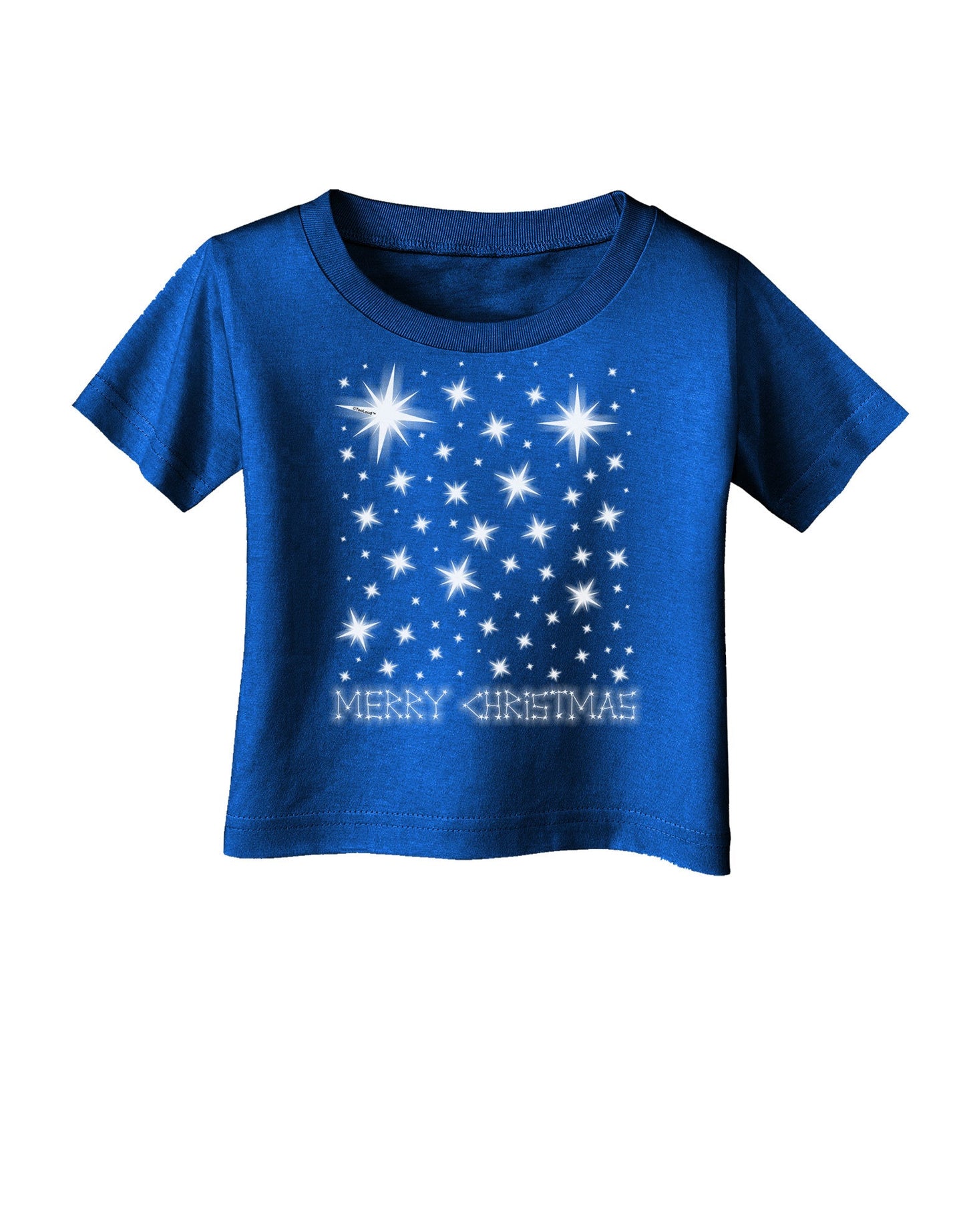 Merry Christmas Shining Night Stars Infant T-Shirt Dark-Infant T-Shirt-TooLoud-Red-06-Months-Davson Sales