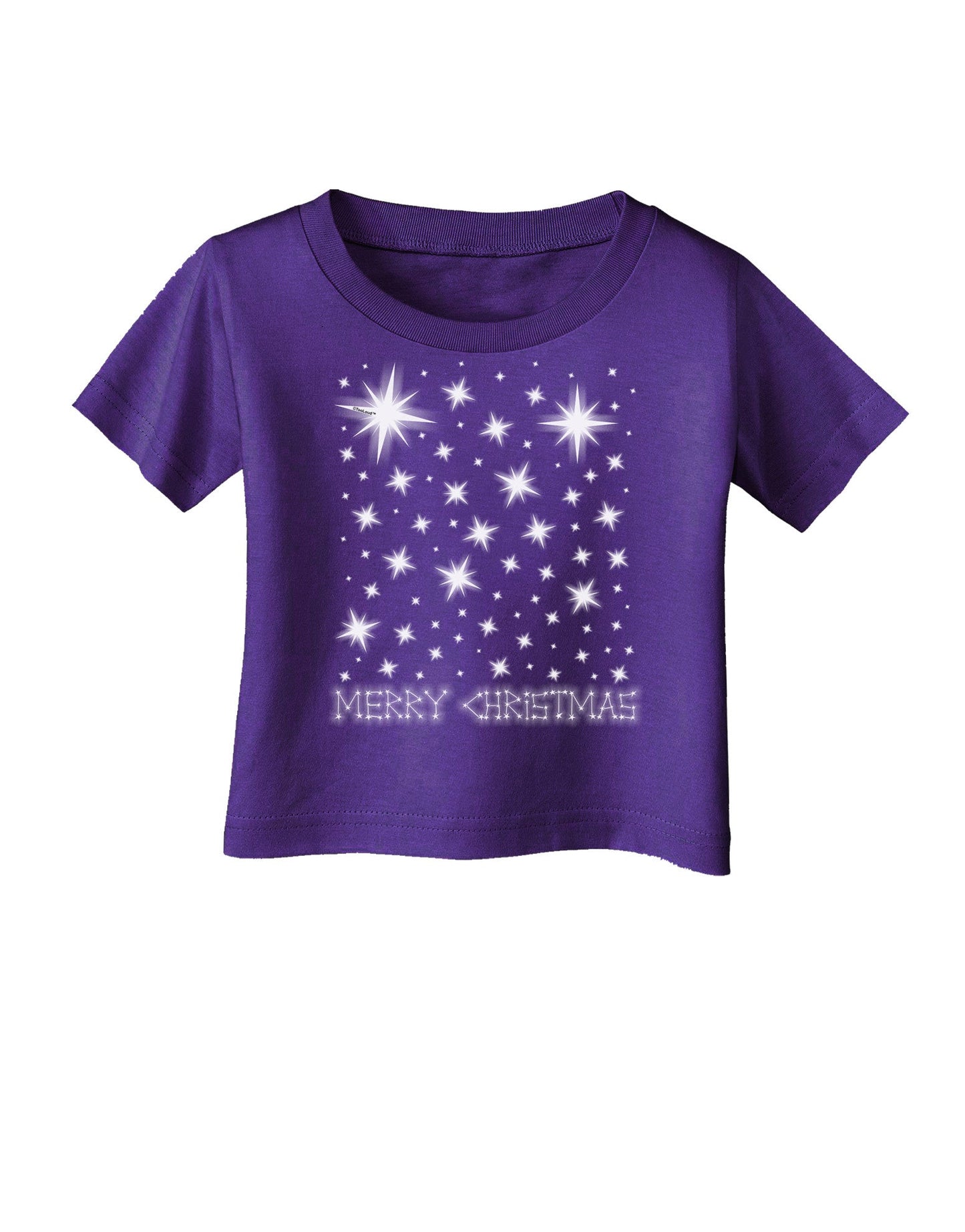 Merry Christmas Shining Night Stars Infant T-Shirt Dark-Infant T-Shirt-TooLoud-Purple-06-Months-Davson Sales