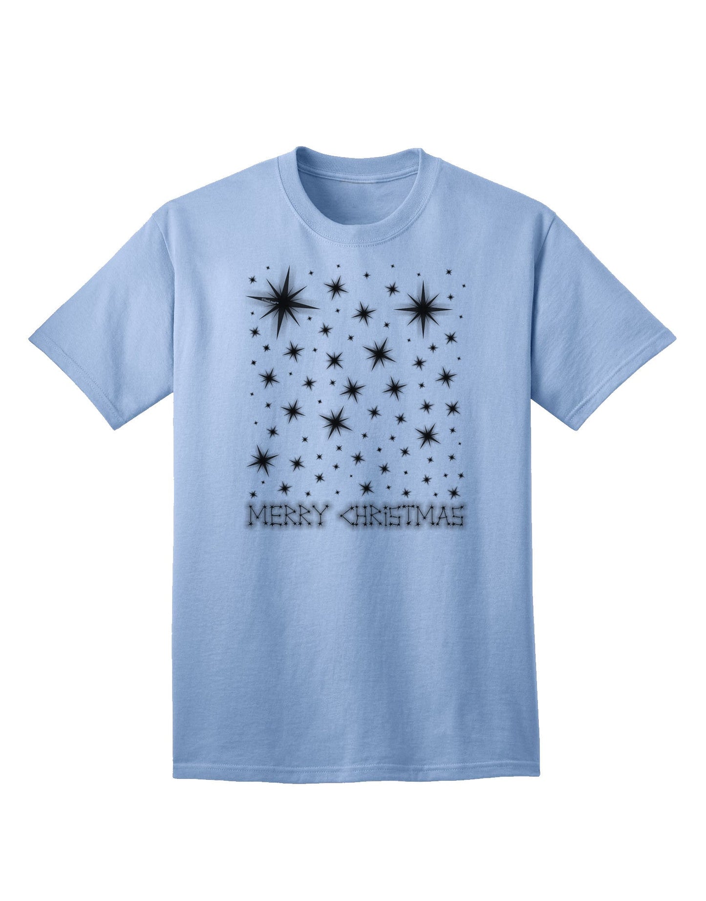 Merry Christmas Shining Night Stars - Premium Adult T-Shirt for Festive Celebrations-Mens T-shirts-TooLoud-Light-Blue-Small-Davson Sales