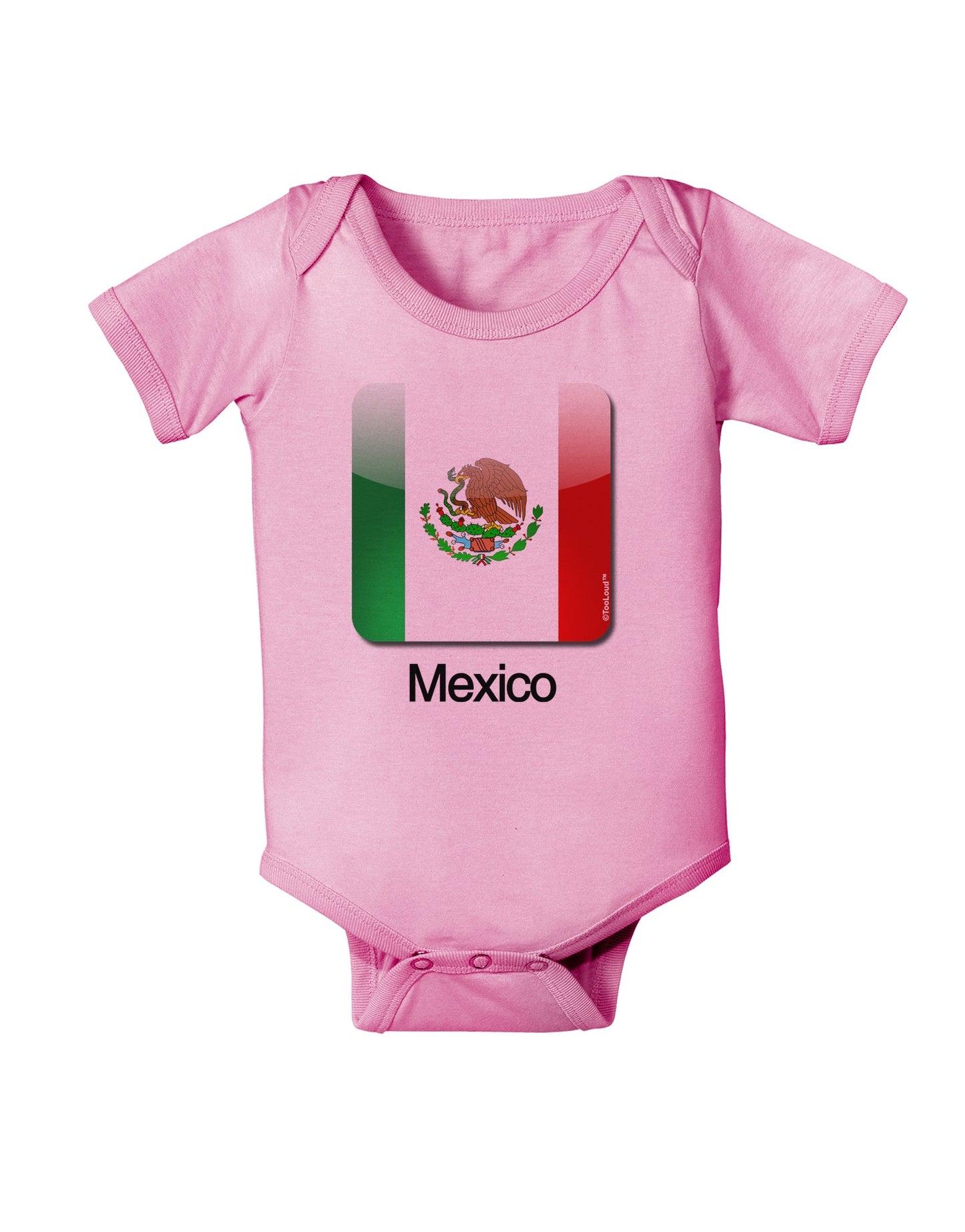 Mexican Flag App Icon - Text Baby Romper Bodysuit by TooLoud-Baby Romper-TooLoud-Light-Pink-06-Months-Davson Sales