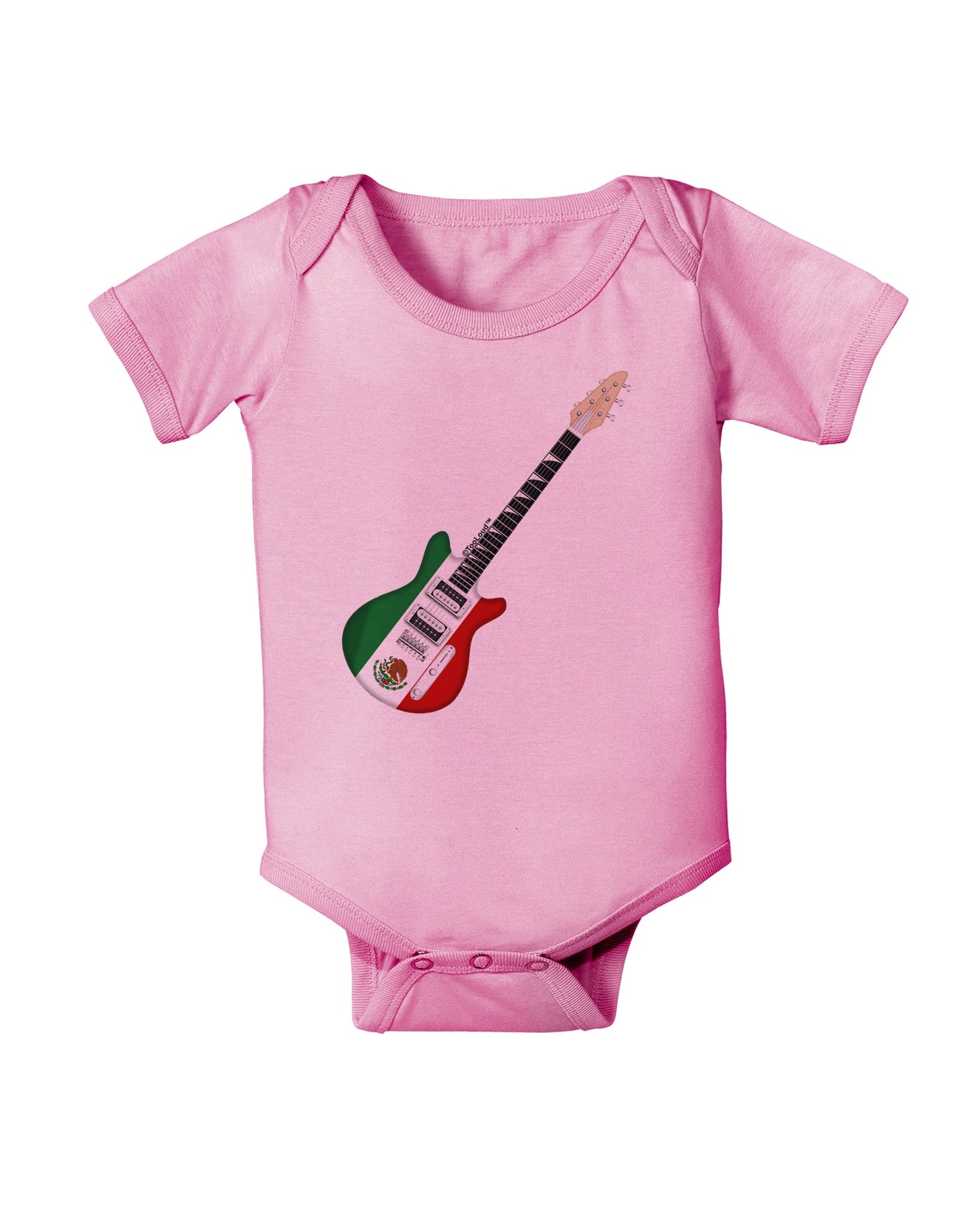 Mexican Flag Guitar Design Baby Romper Bodysuit by TooLoud-Baby Romper-TooLoud-Light-Pink-06-Months-Davson Sales