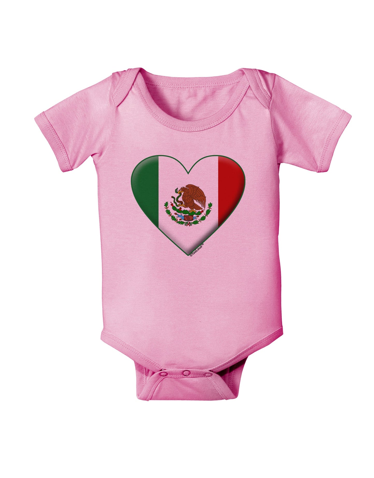 Mexican Flag Heart - Beveled Baby Romper Bodysuit by TooLoud-Baby Romper-TooLoud-Light-Pink-06-Months-Davson Sales