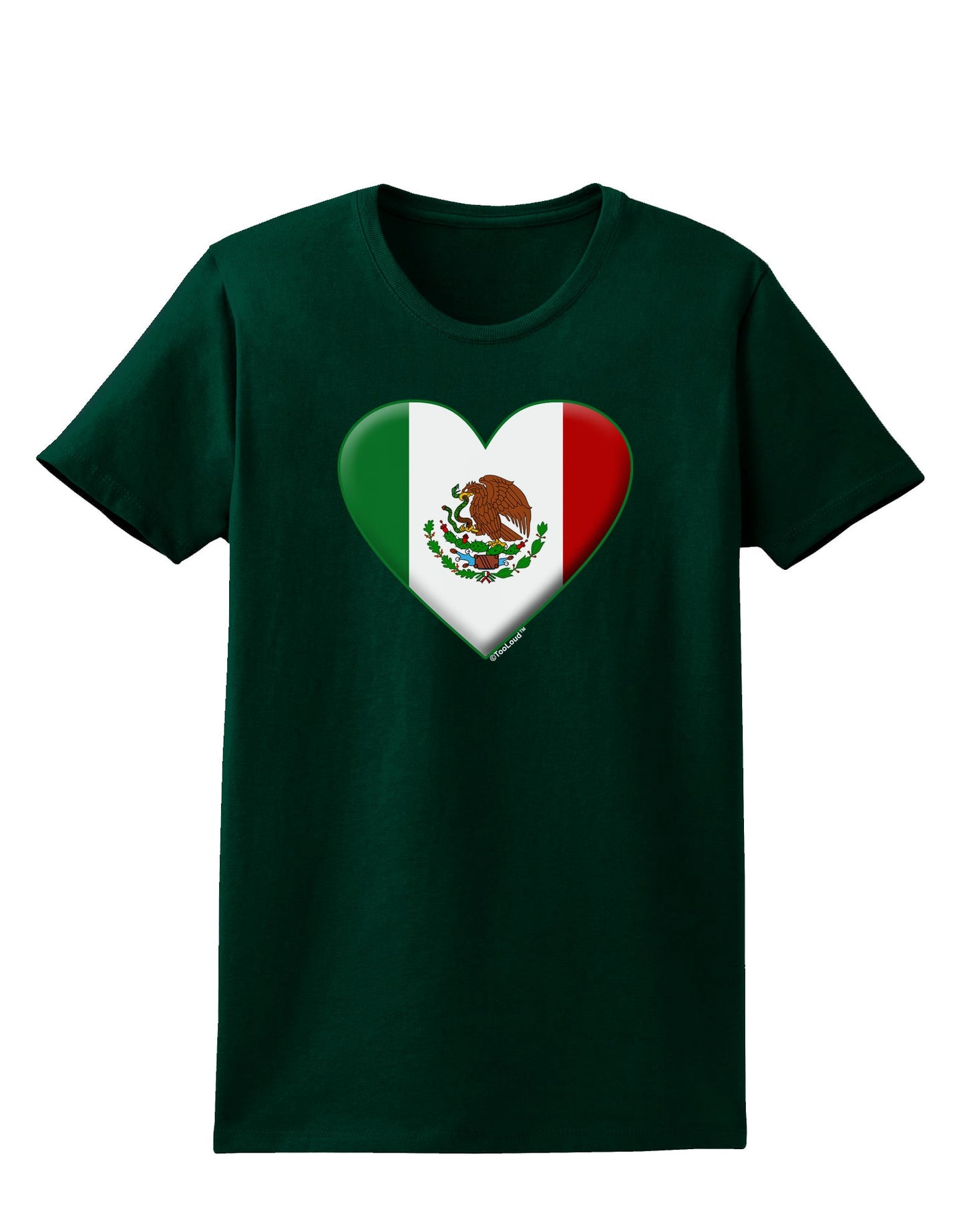 Mexican Flag Heart - Beveled Womens Dark T-Shirt by TooLoud-Womens T-Shirt-TooLoud-Forest-Green-Small-Davson Sales