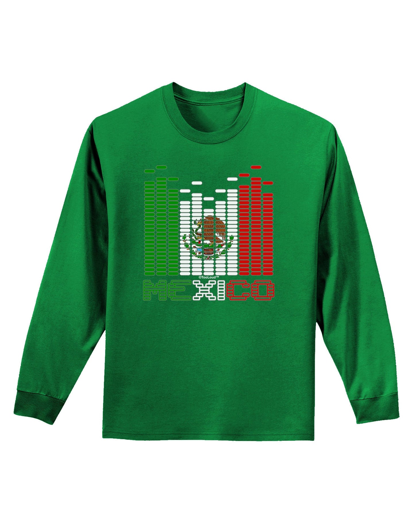 Mexican Flag Levels - Cinco De Mayo Text Adult Long Sleeve Dark T-Shirt-TooLoud-Kelly-Green-Small-Davson Sales