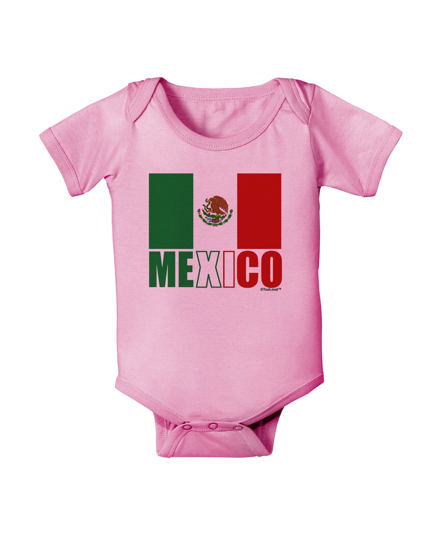 Mexican Flag - Mexico Text Baby Romper Bodysuit by TooLoud-Baby Romper-TooLoud-Light-Pink-06-Months-Davson Sales
