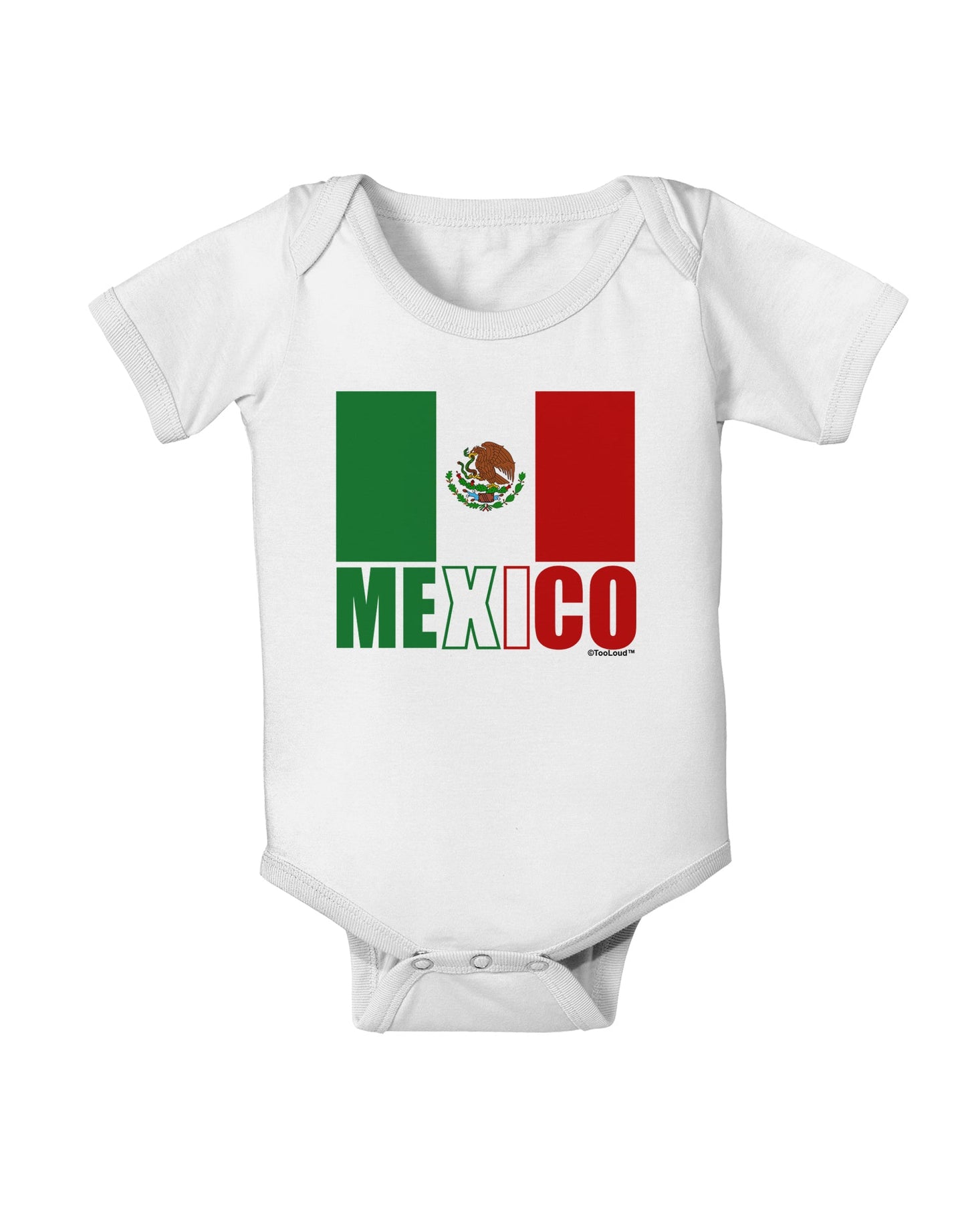 Mexican Flag - Mexico Text Baby Romper Bodysuit by TooLoud-Baby Romper-TooLoud-White-06-Months-Davson Sales