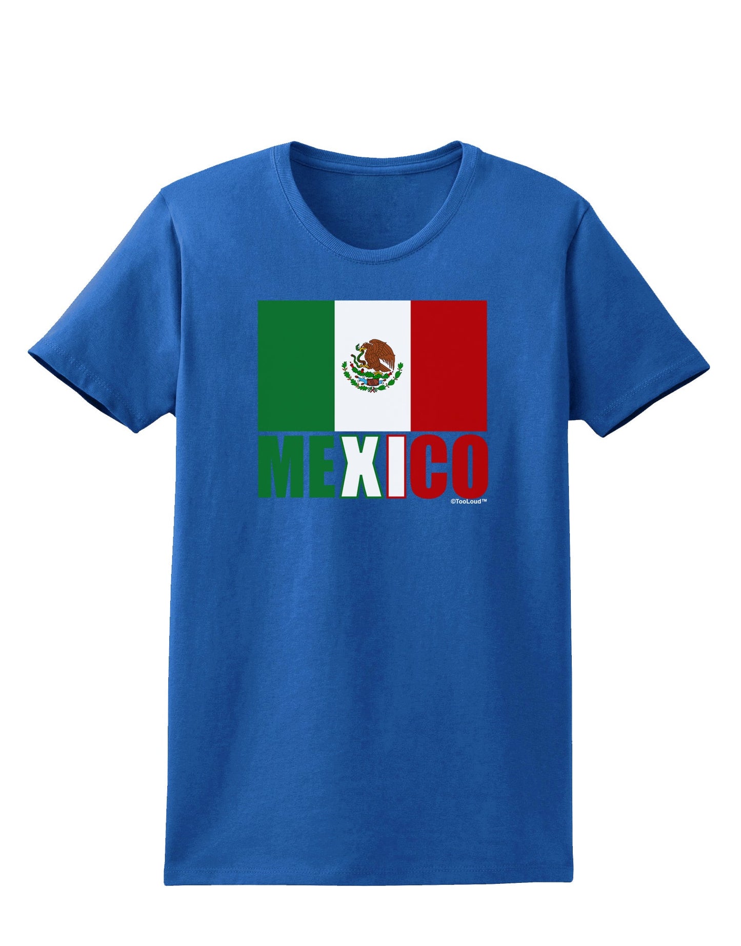 Mexican Flag - Mexico Text Womens Dark T-Shirt by TooLoud-Womens T-Shirt-TooLoud-Royal-Blue-X-Small-Davson Sales