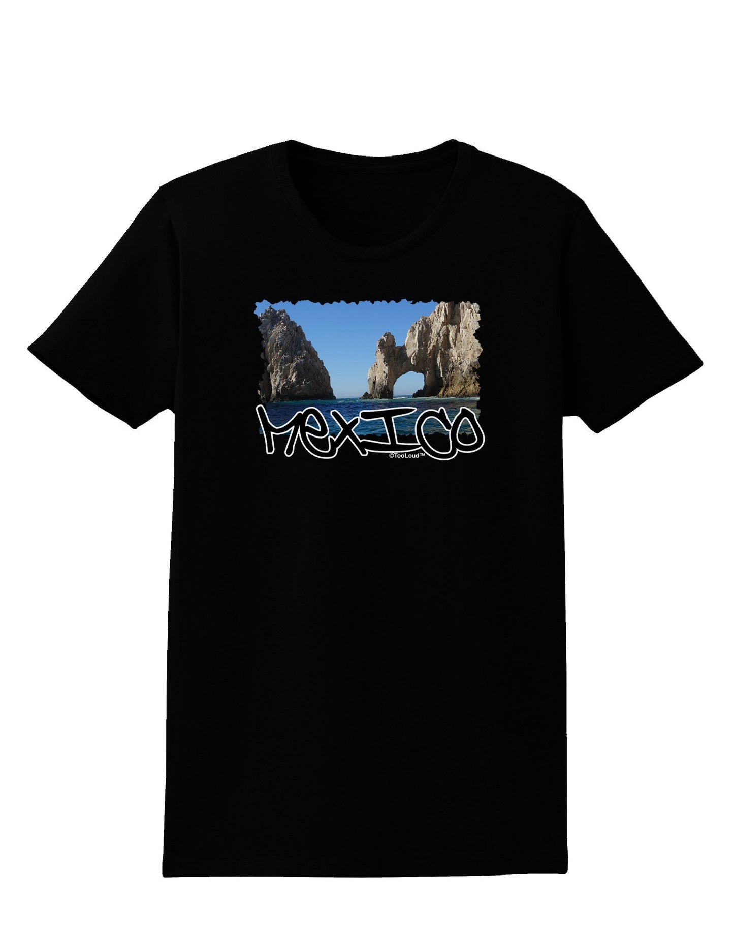 Mexico - Islands Cut-out Womens Dark T-Shirt-TooLoud-Black-X-Small-Davson Sales