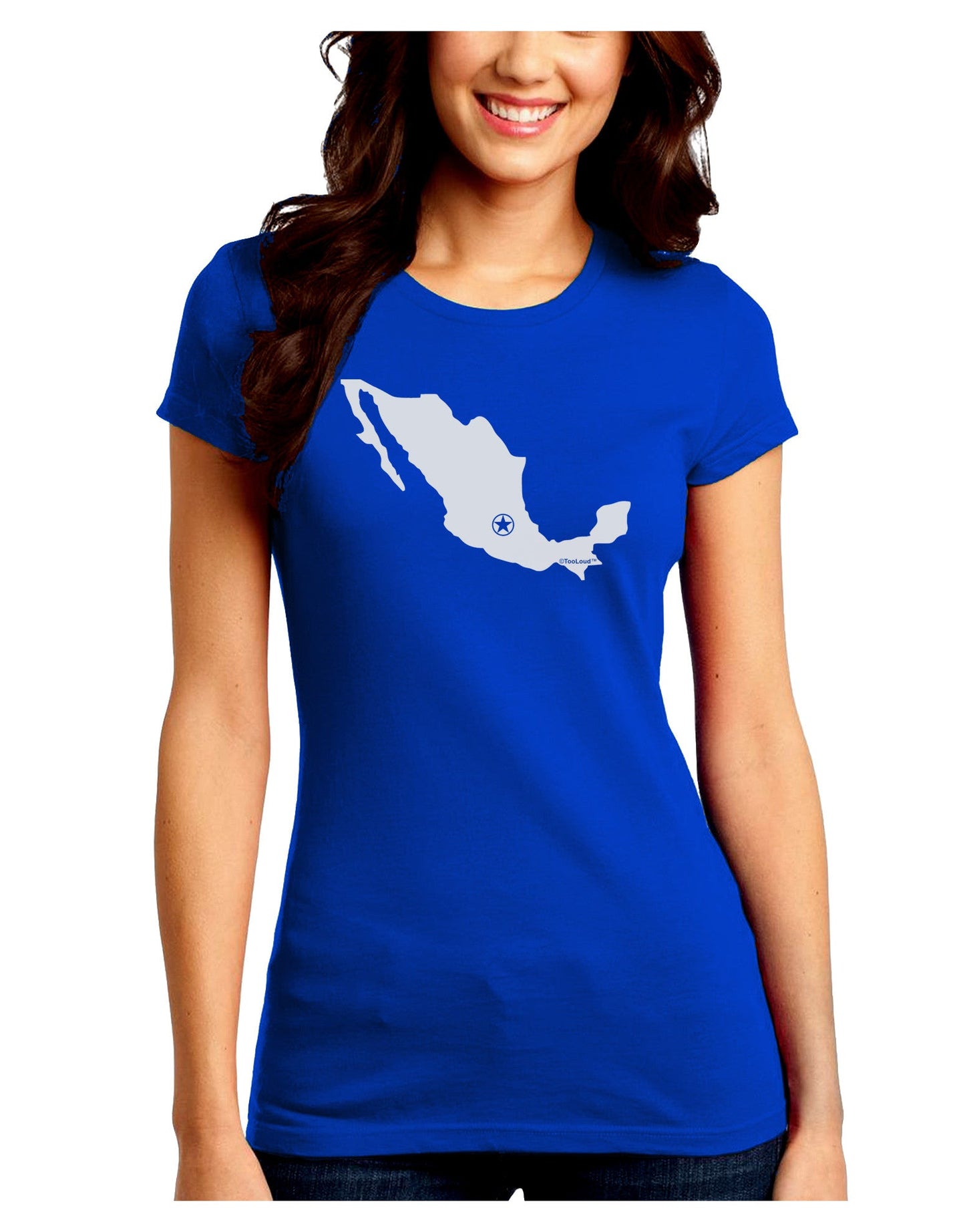 Mexico - Mexico City Star Juniors Crew Dark T-Shirt-T-Shirts Juniors Tops-TooLoud-Royal-Blue-Juniors Fitted Small-Davson Sales