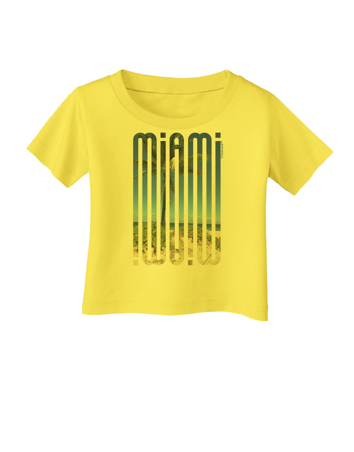 Miami Beach View Mirage Infant T-Shirt-Infant T-Shirt-TooLoud-Yellow-06-Months-Davson Sales