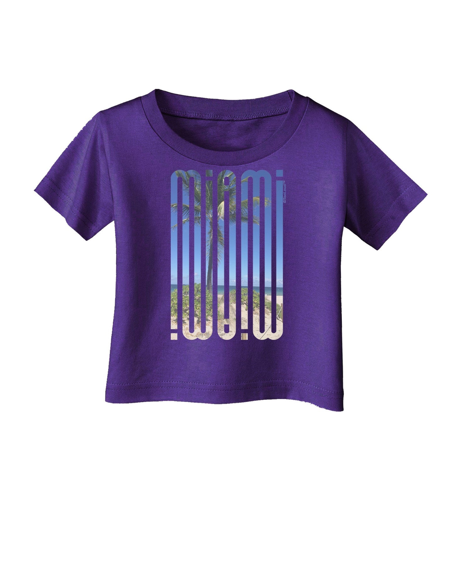 Miami Beach View Mirage Infant T-Shirt Dark-Infant T-Shirt-TooLoud-Purple-06-Months-Davson Sales
