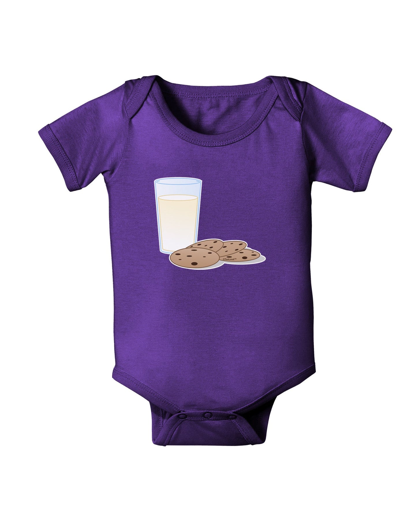 Milk and Cookies Design Baby Romper Bodysuit Dark-Baby Romper-TooLoud-Purple-06-Months-Davson Sales
