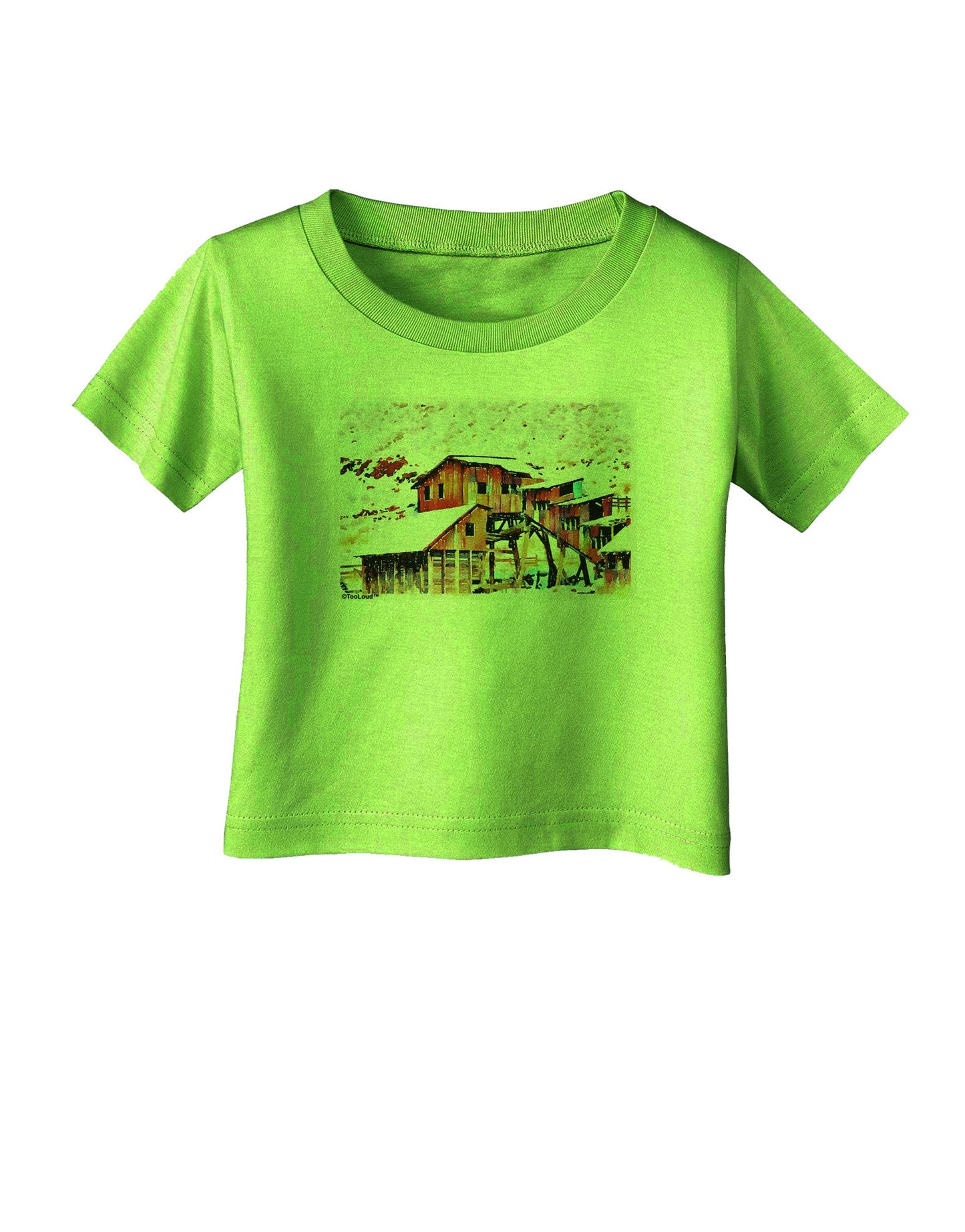 Mine Scene Colorado Watercolor Infant T-Shirt-Infant T-Shirt-TooLoud-Lime-Green-06-Months-Davson Sales