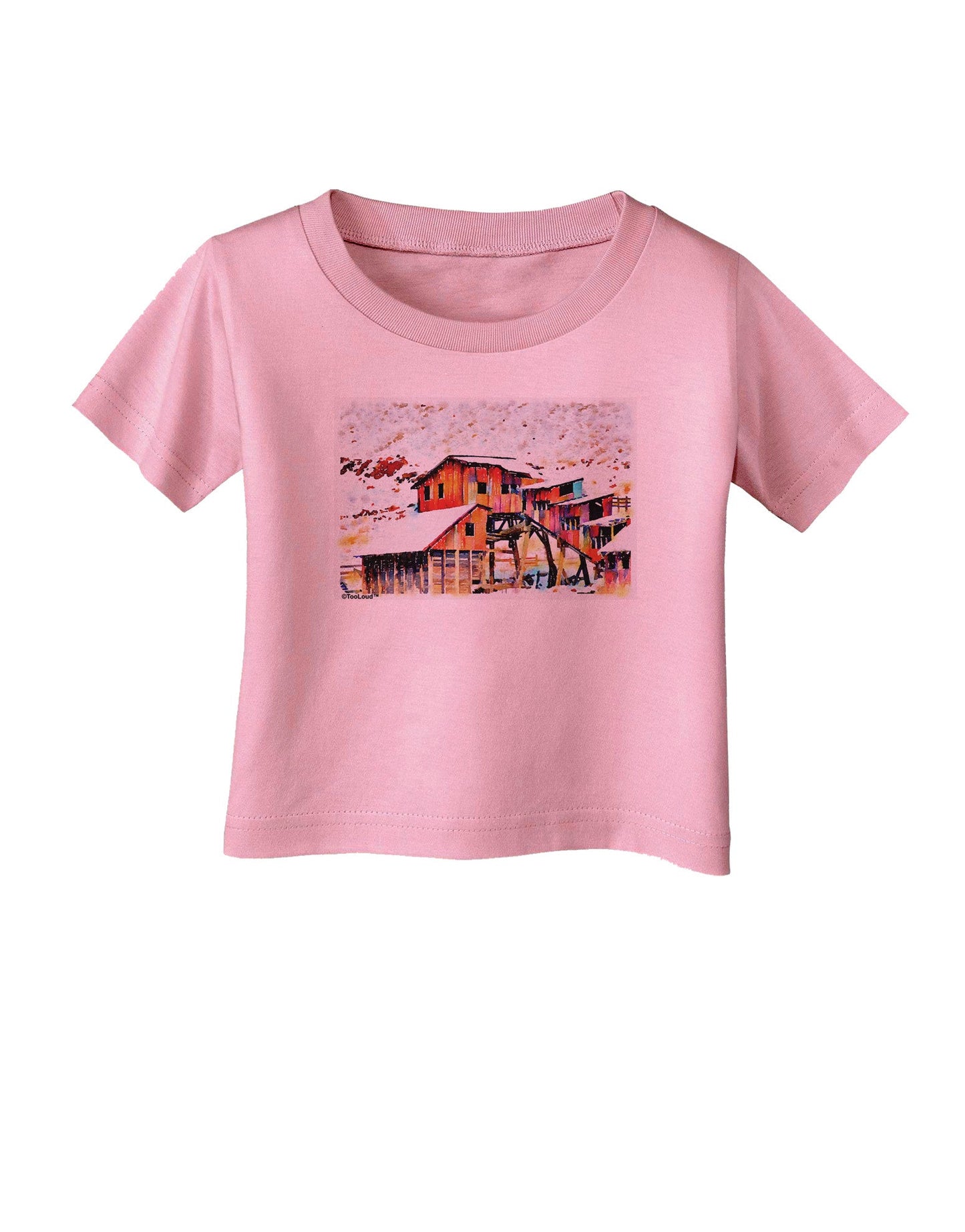 Mine Scene Colorado Watercolor Infant T-Shirt-Infant T-Shirt-TooLoud-Candy-Pink-06-Months-Davson Sales