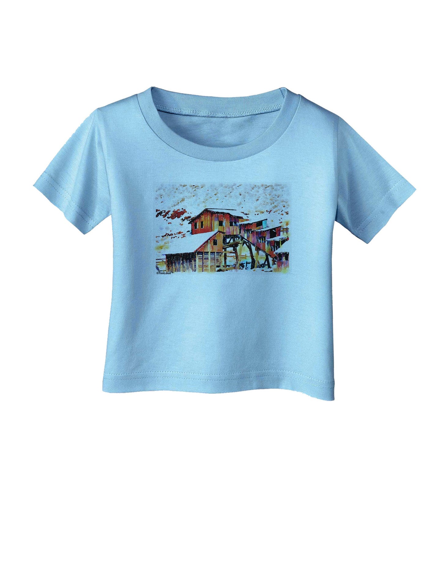 Mine Scene Colorado Watercolor Infant T-Shirt-Infant T-Shirt-TooLoud-Aquatic-Blue-06-Months-Davson Sales