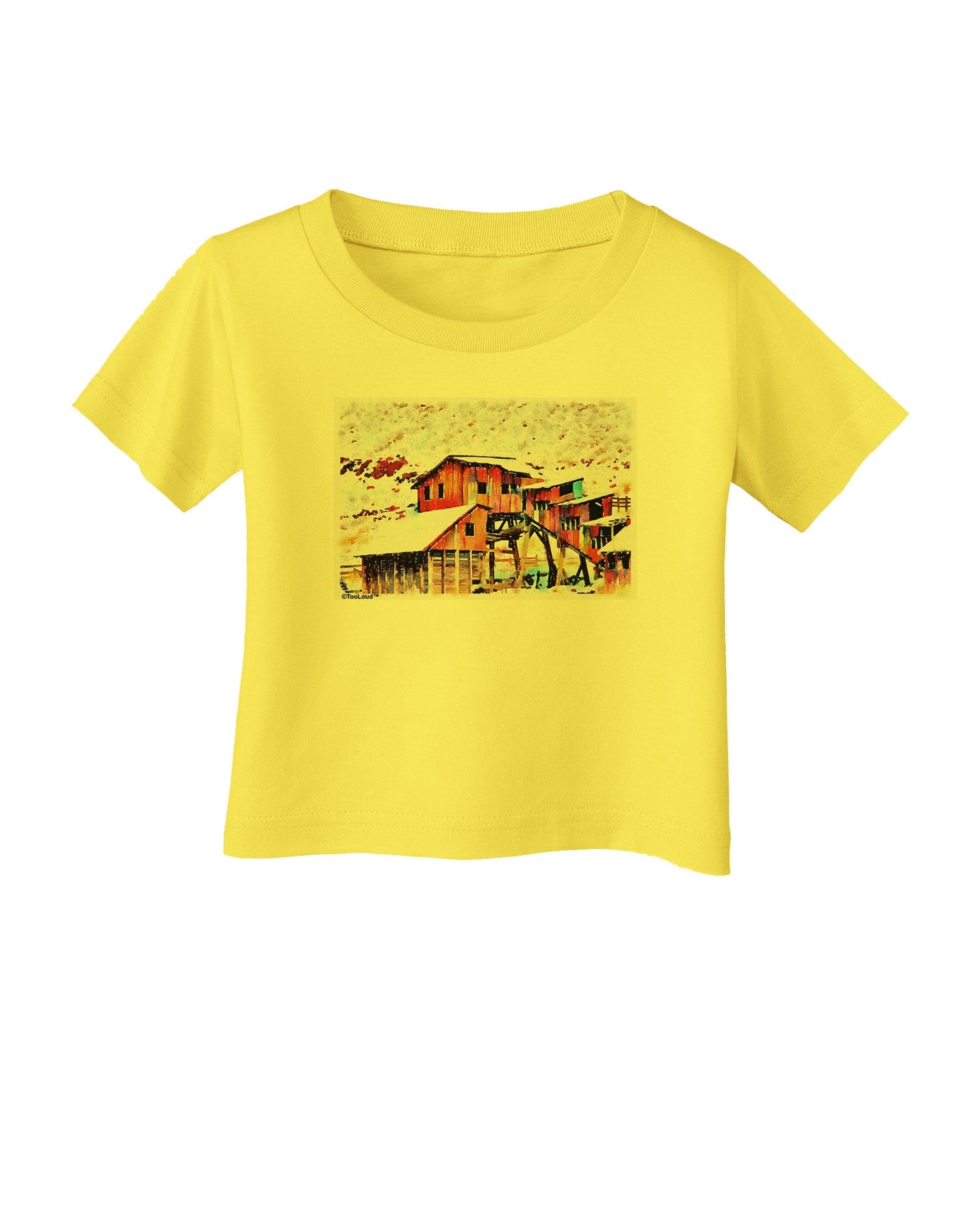 Mine Scene Colorado Watercolor Infant T-Shirt-Infant T-Shirt-TooLoud-Yellow-06-Months-Davson Sales