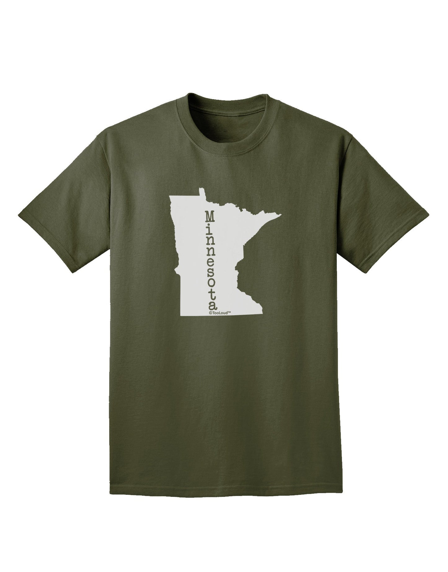 Minnesota - United States Shape Adult Dark T-Shirt-Mens T-Shirt-TooLoud-Military-Green-Small-Davson Sales