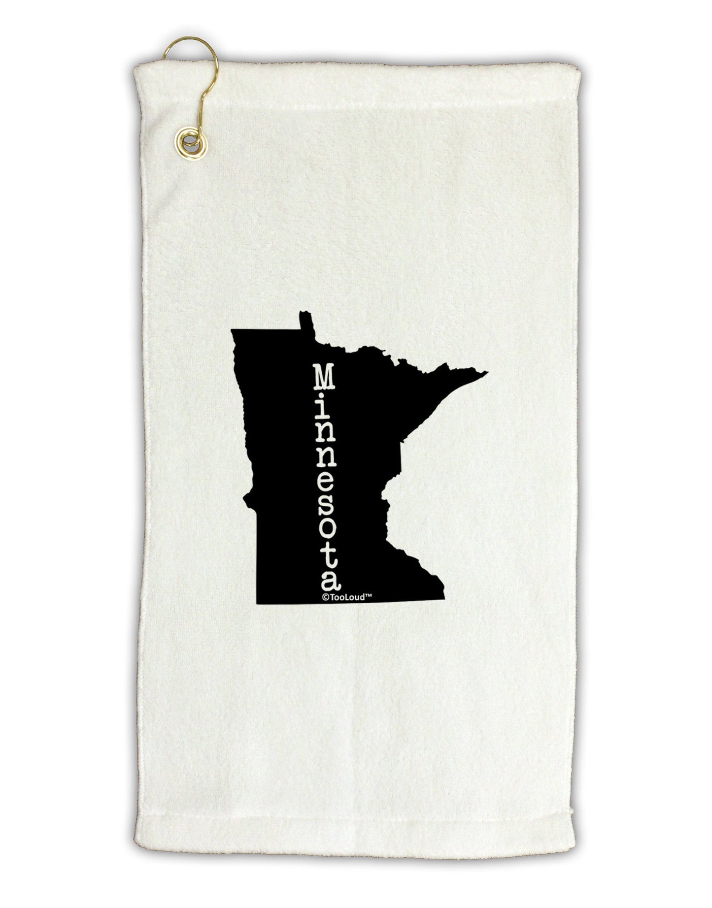 Minnesota - United States Shape Micro Terry Gromet Golf Towel 11"x19-Golf Towel-TooLoud-White-Davson Sales