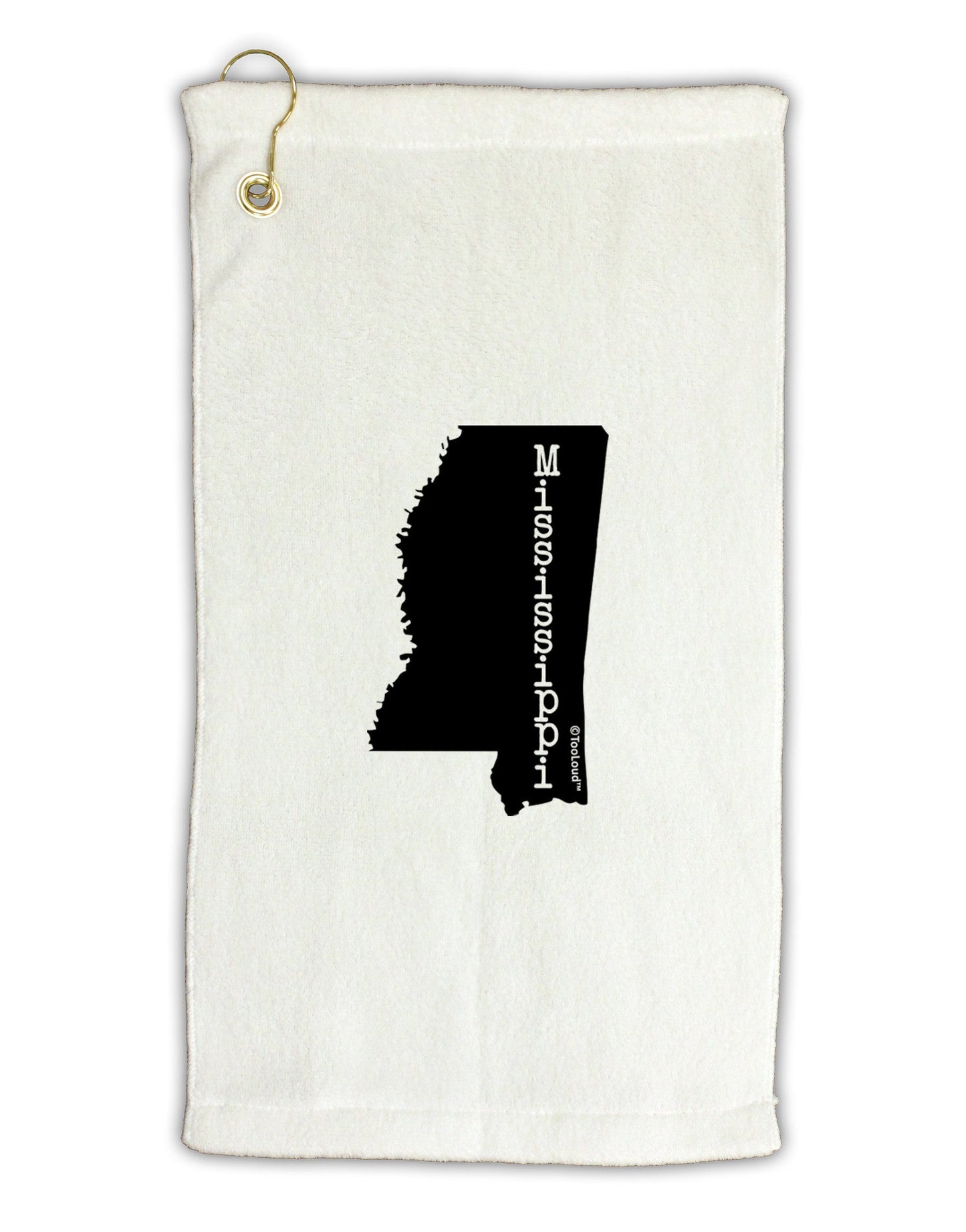 Mississippi - United States Shape Micro Terry Gromet Golf Towel 11"x19-Golf Towel-TooLoud-White-Davson Sales