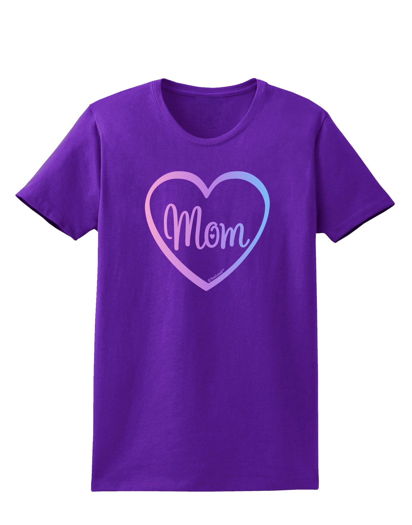 Mom Heart Design - Gradient Colors Womens Dark T-Shirt by TooLoud-Womens T-Shirt-TooLoud-Purple-X-Small-Davson Sales
