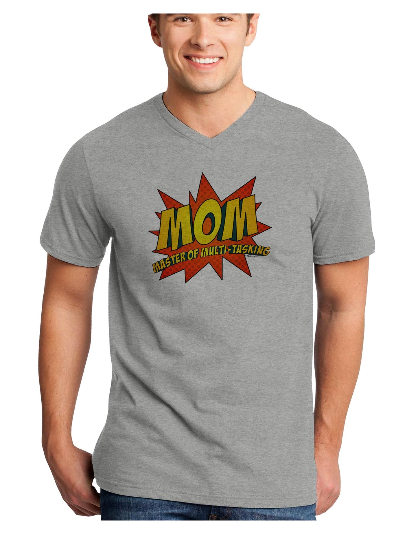 Mom Master Of Multi-tasking Adult V-Neck T-shirt-Mens V-Neck T-Shirt-TooLoud-HeatherGray-Small-Davson Sales