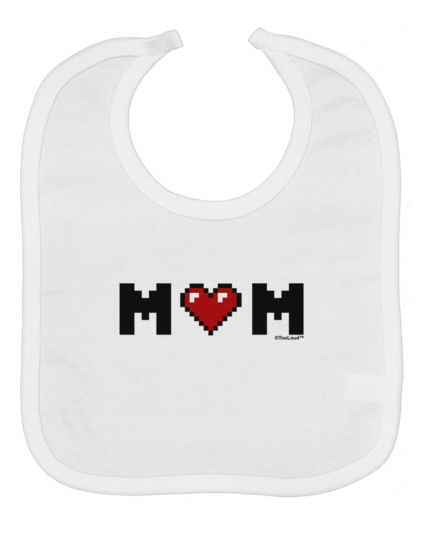Mom Pixel Heart Baby Bib