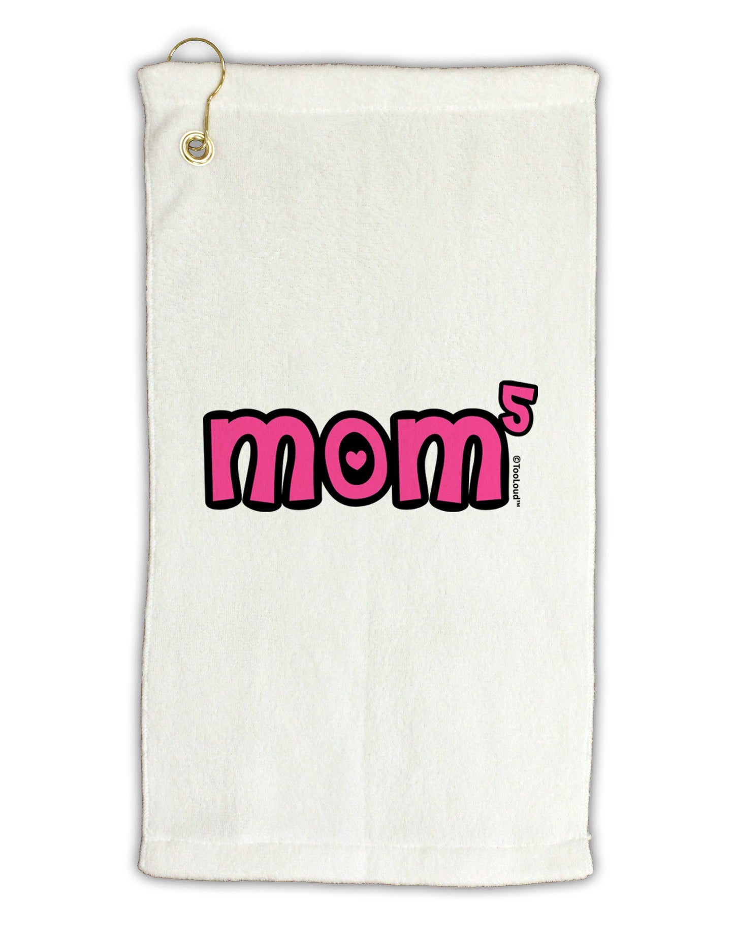 Mom to the Fifth Power - Cute Mom of 5 Design Micro Terry Gromet Golf Towel 16 x 25 inch by TooLoud-Golf Towel-TooLoud-White-Davson Sales