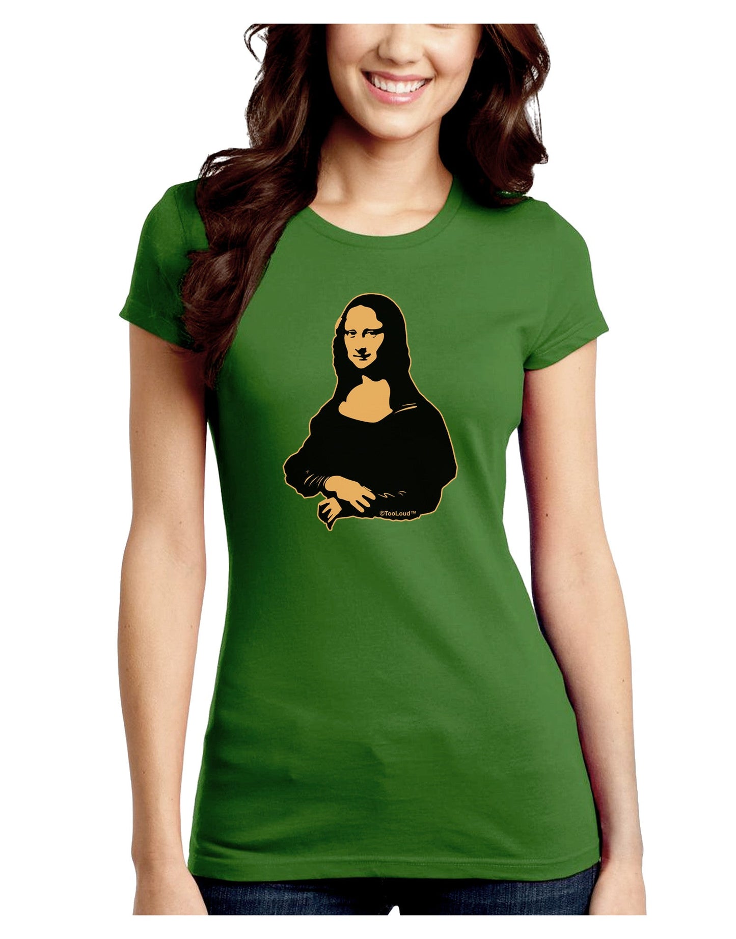 Mona Cutout Juniors Petite Crew Dark T-Shirt-T-Shirts Juniors Tops-TooLoud-Kiwi-Green-Juniors Fitted Small-Davson Sales