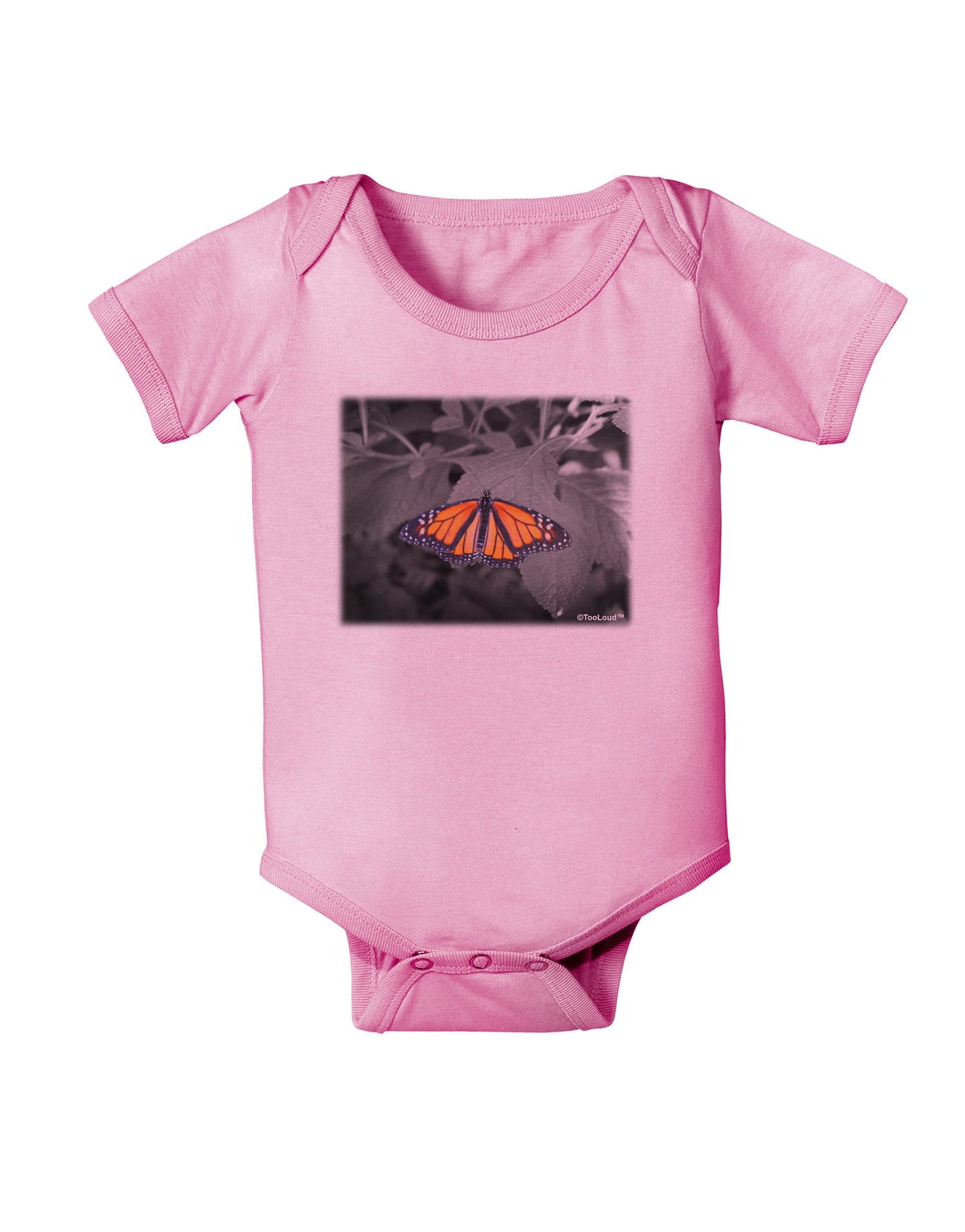 Monarch Butterfly Photo Baby Romper Bodysuit-Baby Romper-TooLoud-Pink-06-Months-Davson Sales