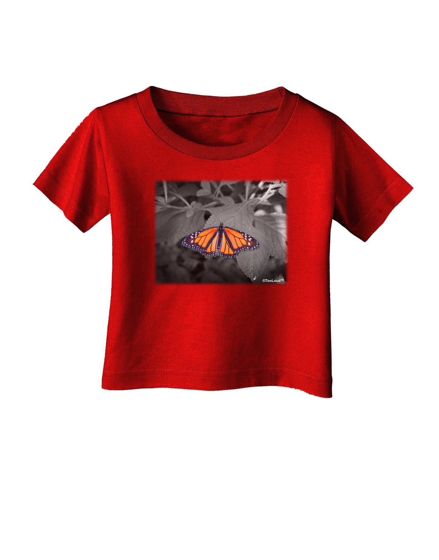Monarch Butterfly Photo Infant T-Shirt Dark-Infant T-Shirt-TooLoud-Red-06-Months-Davson Sales