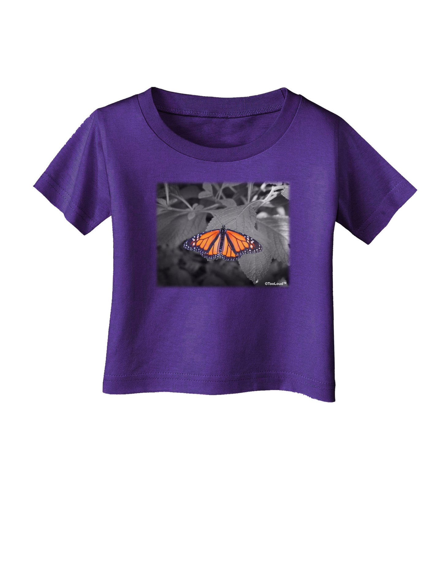 Monarch Butterfly Photo Infant T-Shirt Dark-Infant T-Shirt-TooLoud-Purple-06-Months-Davson Sales