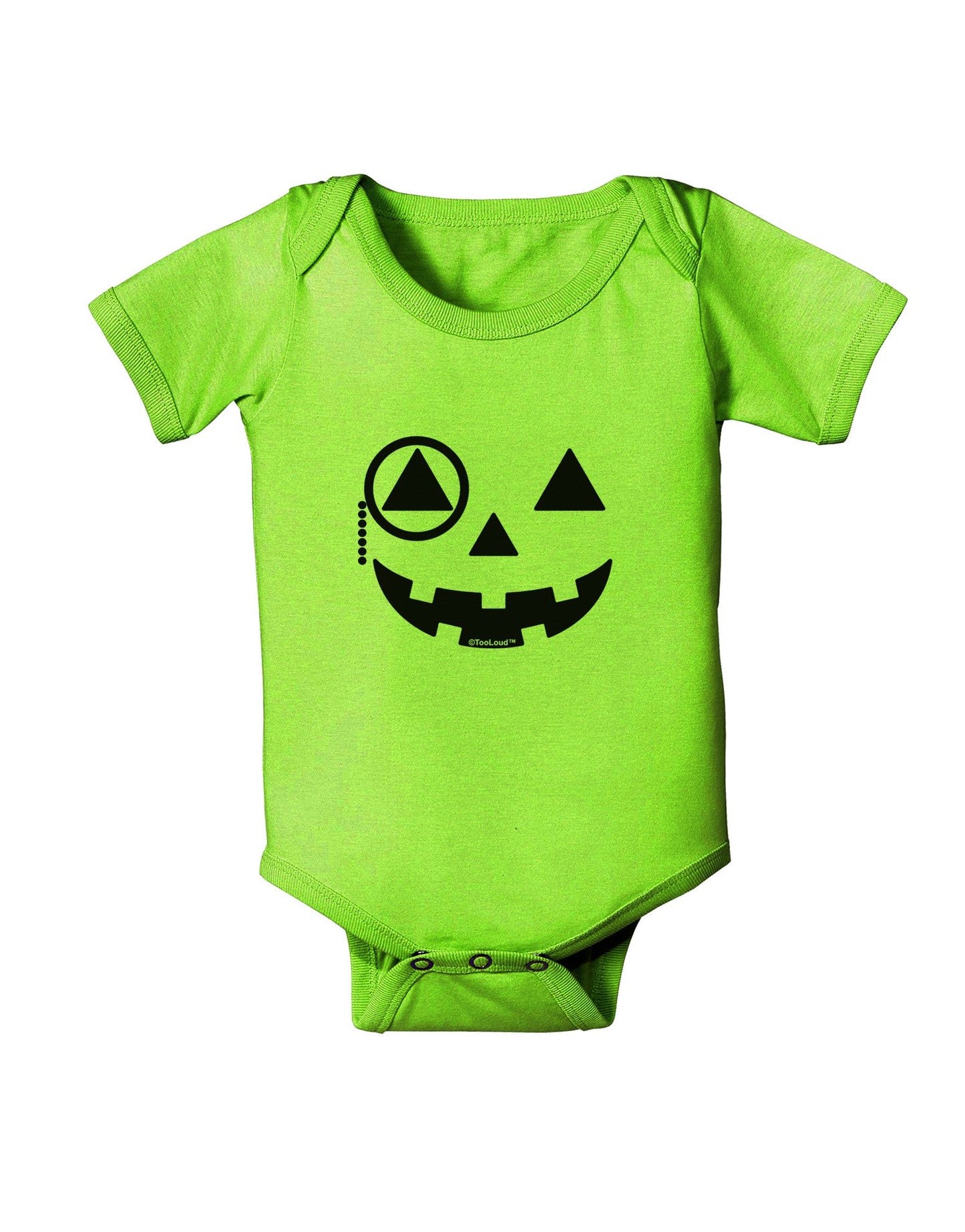 Monocle Jack-o-Lantern B-W Baby Romper Bodysuit-Baby Romper-TooLoud-Lime-06-Months-Davson Sales