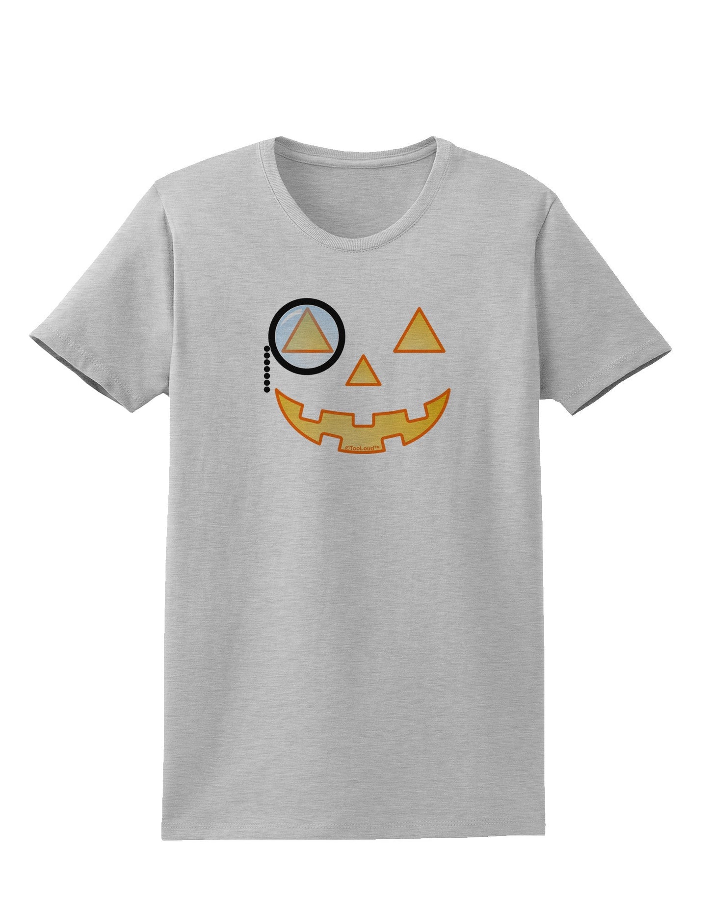 Monocle Jack-o-Lantern Color Womens T-Shirt-Womens T-Shirt-TooLoud-AshGray-X-Small-Davson Sales
