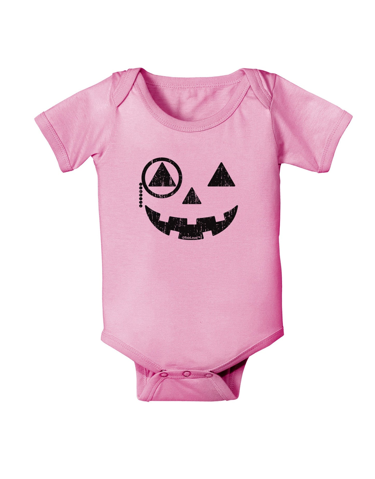 Monocle Jack-o-Lantern Distressed Baby Romper Bodysuit-Baby Romper-TooLoud-Pink-06-Months-Davson Sales