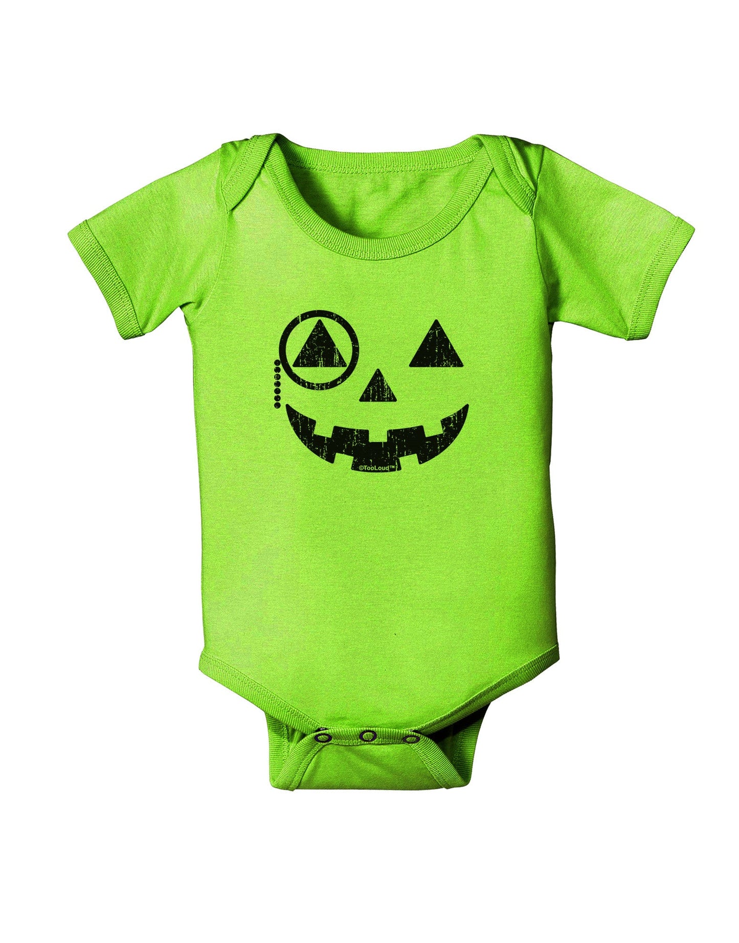 Monocle Jack-o-Lantern Distressed Baby Romper Bodysuit-Baby Romper-TooLoud-Lime-06-Months-Davson Sales