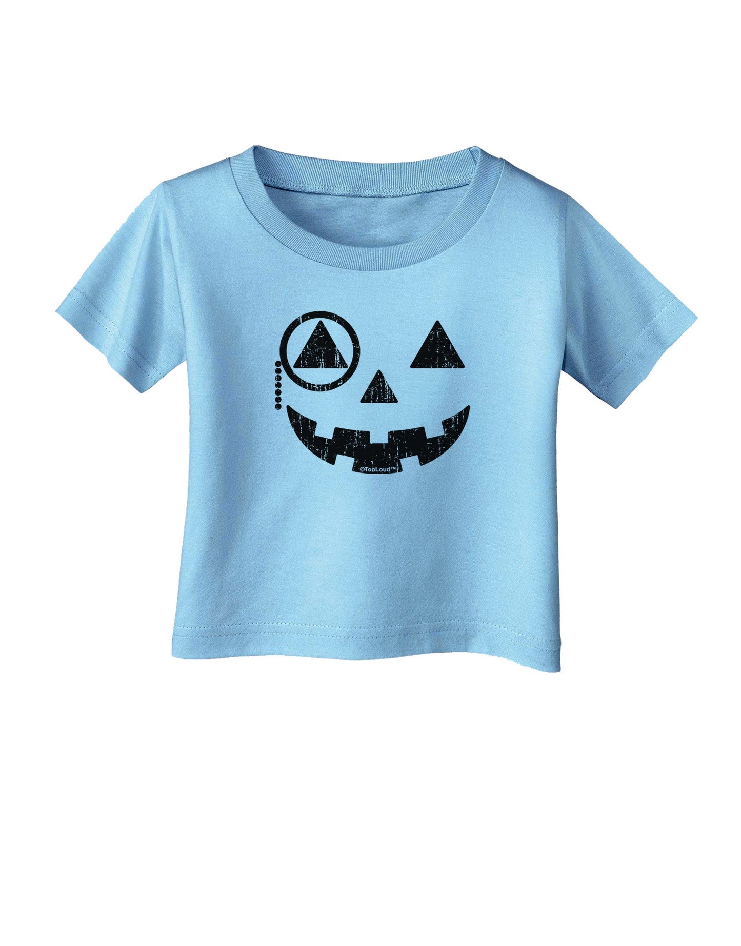 Monocle Jack-o-Lantern Distressed Infant T-Shirt-Infant T-Shirt-TooLoud-Aquatic-Blue-06-Months-Davson Sales