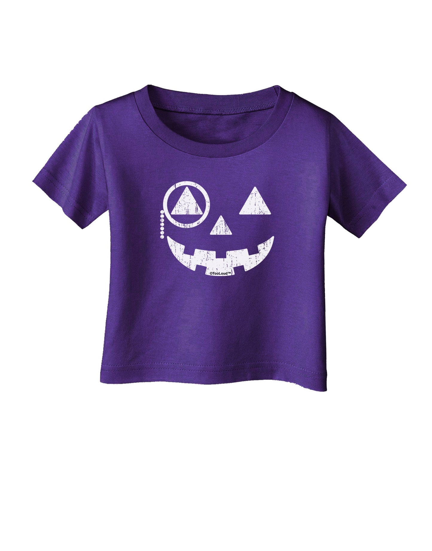 Monocle Jack-o-Lantern Distressed Infant T-Shirt Dark-Infant T-Shirt-TooLoud-Purple-06-Months-Davson Sales