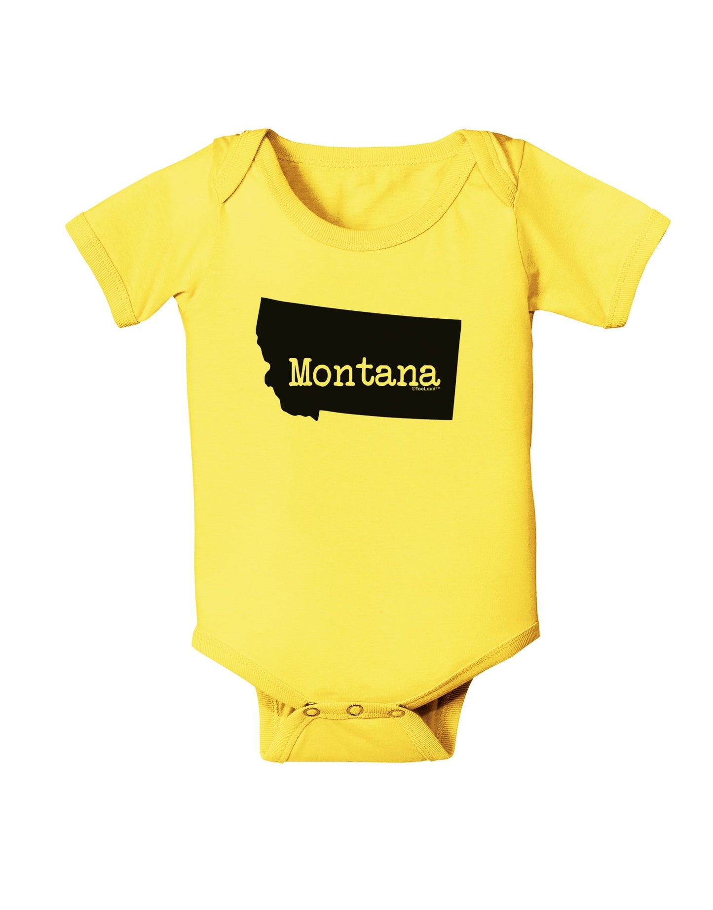 Montana - United States Shape Baby Romper Bodysuit by TooLoud-Baby Romper-TooLoud-Yellow-06-Months-Davson Sales