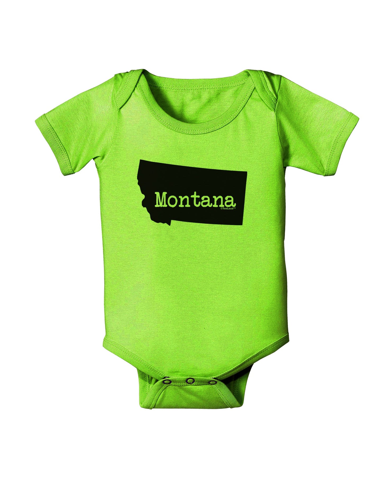 Montana - United States Shape Baby Romper Bodysuit by TooLoud-Baby Romper-TooLoud-Lime-Green-06-Months-Davson Sales