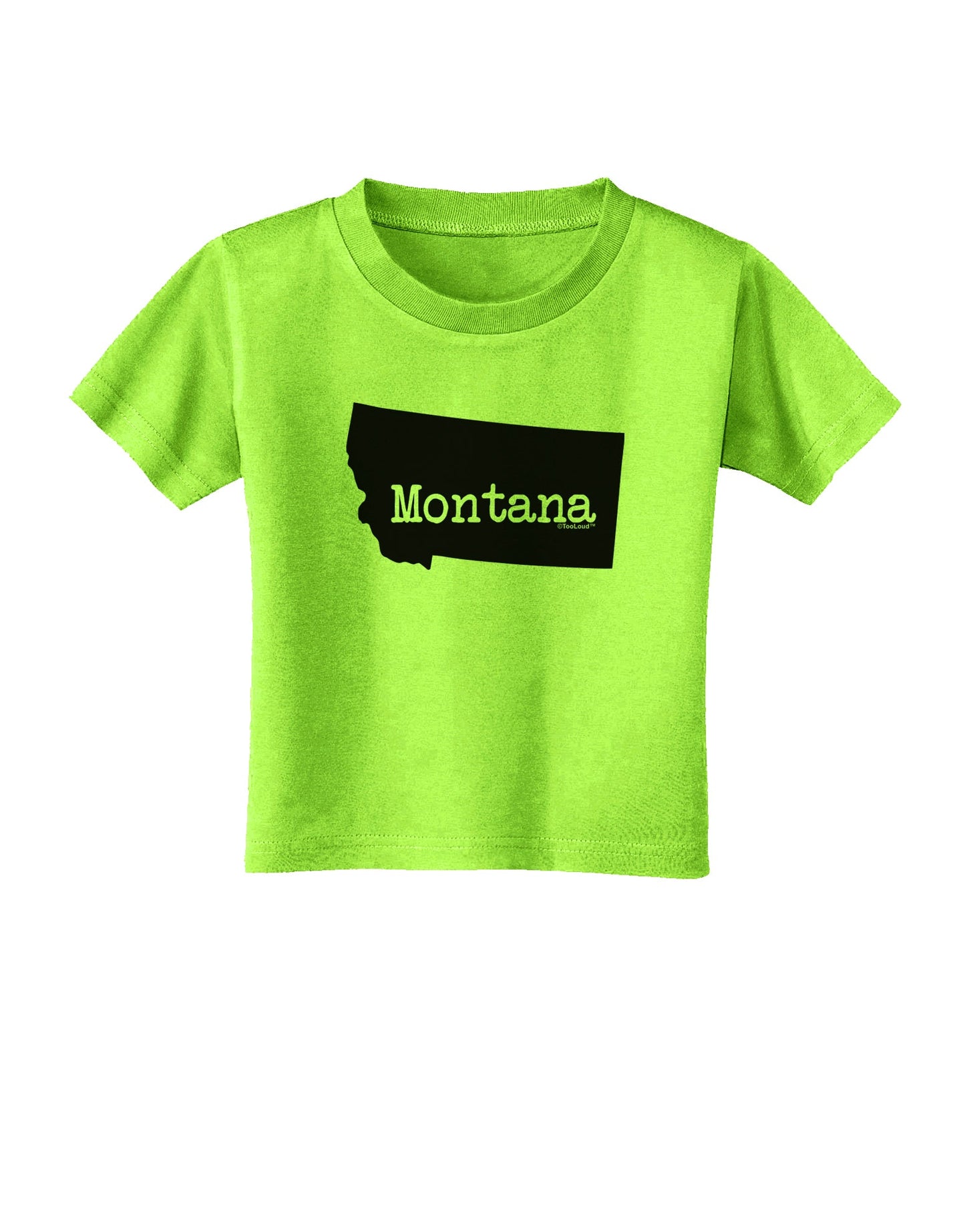 Montana - United States Shape Toddler T-Shirt by TooLoud-Toddler T-Shirt-TooLoud-Lime-Green-2T-Davson Sales